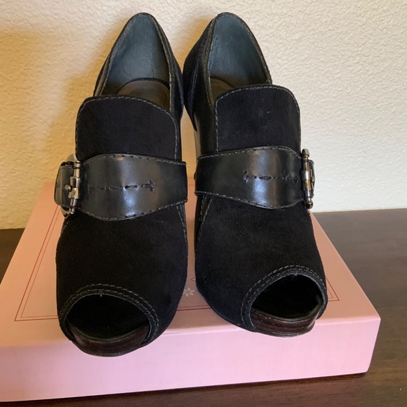 Kurt Geiger Leather & Suede Peep Toe Heels Size 8.5 - Picture 10 of 13